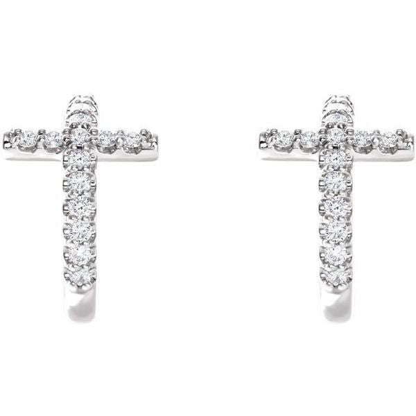 Accented Cross Hoop Earrings - Image 2