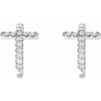 Accented Cross Hoop Earrings - Image 2