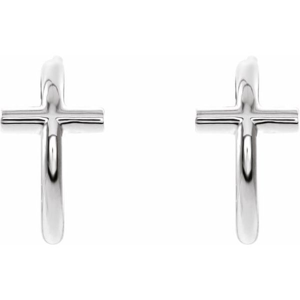 Cross Hoop Earrings - Image 2