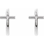 Cross Hoop Earrings - Image 2