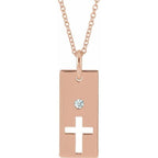 Accented Cross Bar Necklace
