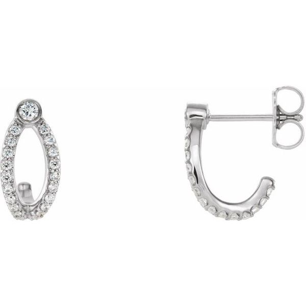 Accented J-Hoop Earrings
