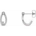 Accented J-Hoop Earrings