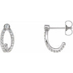 Accented J-Hoop Earrings