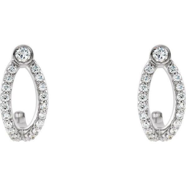 Accented J-Hoop Earrings - Image 2