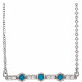 Accented Cabochon Bar Necklace