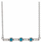 Accented Cabochon Bar Necklace