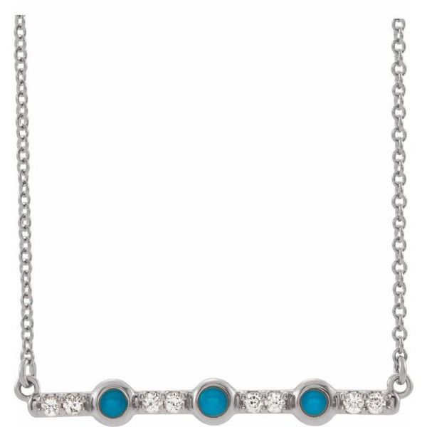 Accented Cabochon Bar Necklace