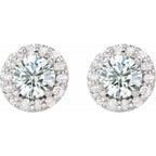 Round 4-Prong Halo-Style Earrings - Image 2
