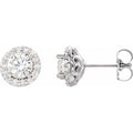 Round 4-Prong Halo-Style Earrings