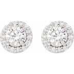 Round 4-Prong Halo-Style Earrings - Image 2