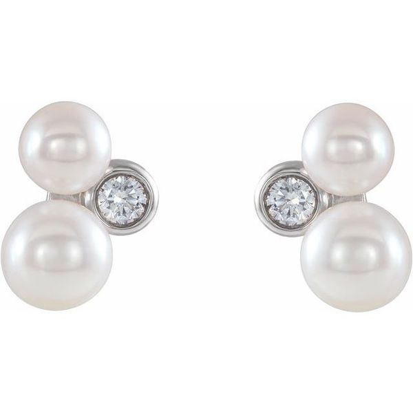 Accented Pearl Earrings - Image 2