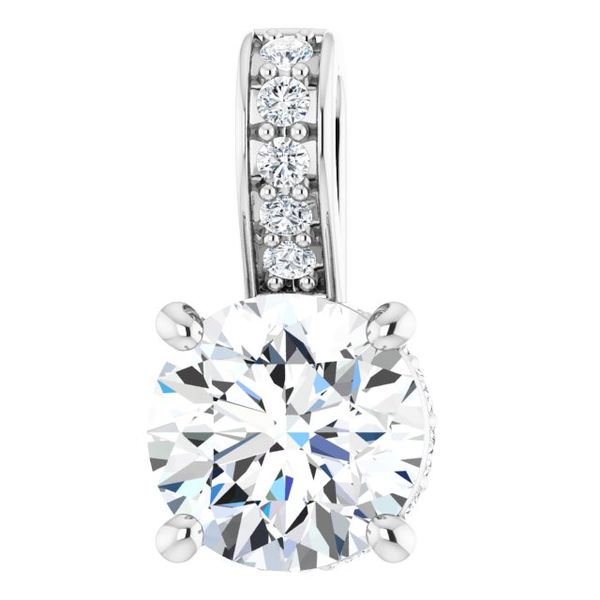Accented Hidden Halo-Style Pendant