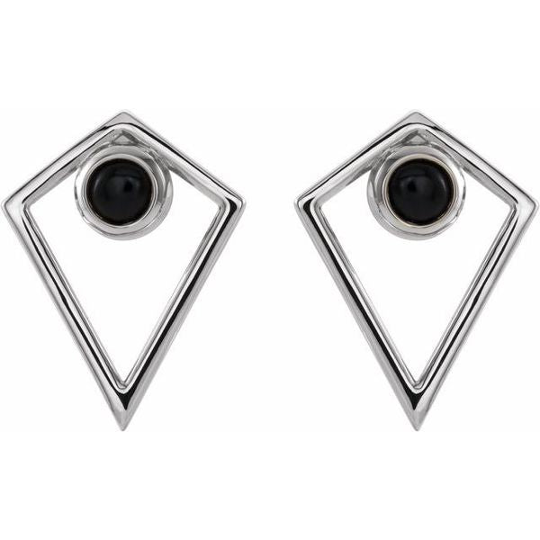 Cabochon Pyramid Earrings - Image 2