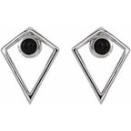 Cabochon Pyramid Earrings - Image 2