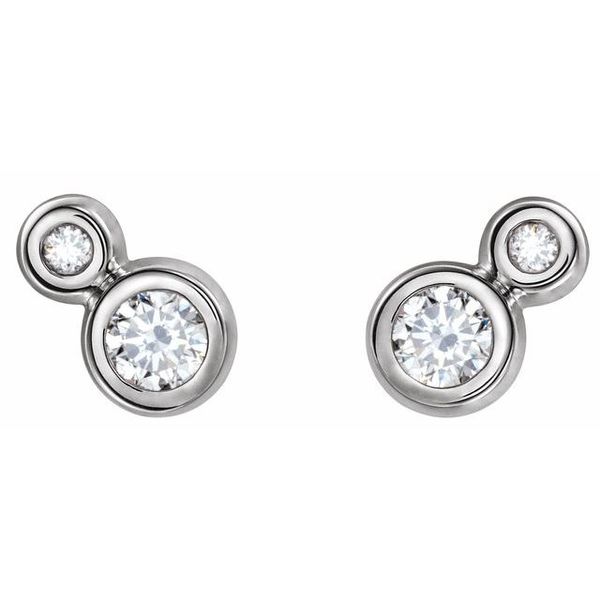 Accented Bezel-Set Earrings - Image 2