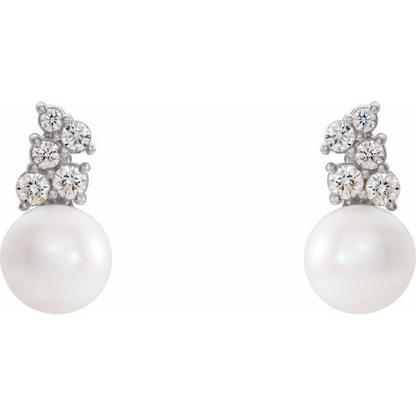 Pearl Cluster Earrings - Image 2