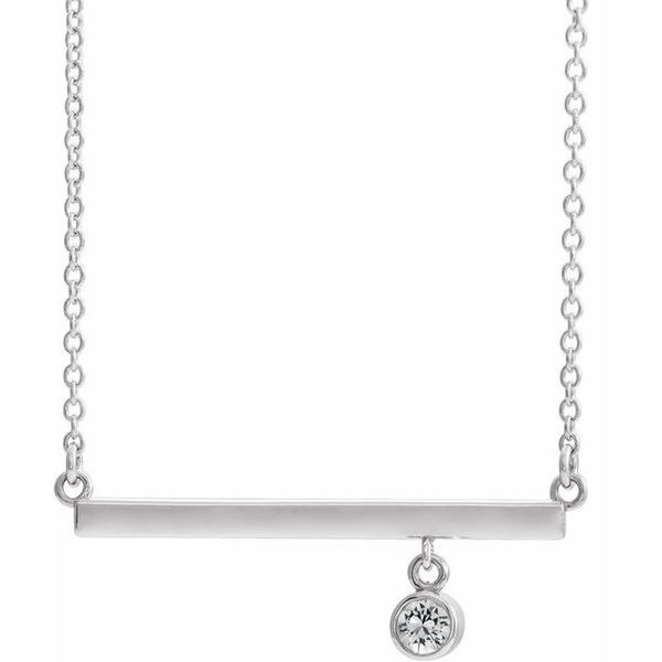 Bezel-Set Bar Necklace