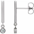 Bezel-Set Bar Earrings