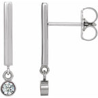 Bezel-Set Bar Earrings