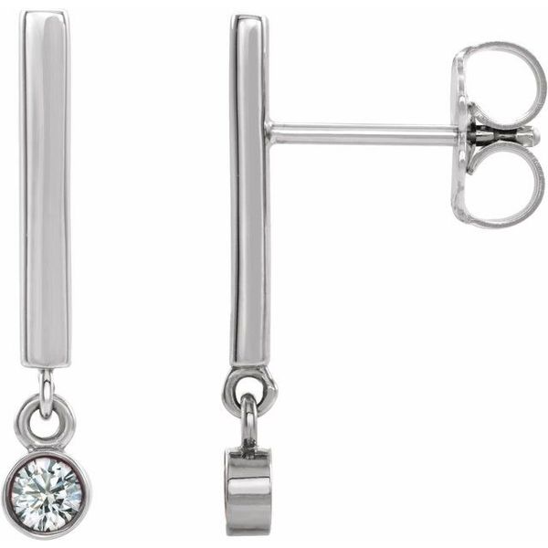 Bezel-Set Bar Earrings