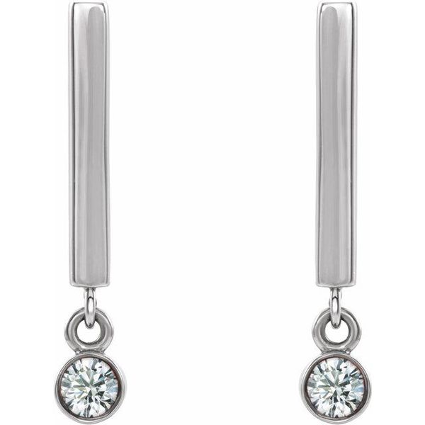 Bezel-Set Bar Earrings - Image 2
