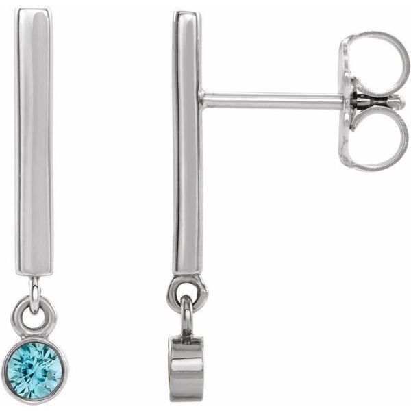 Bezel-Set Bar Earrings