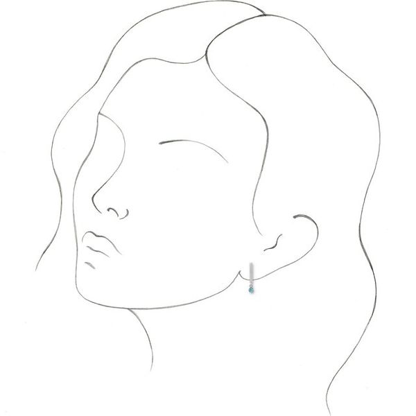 Bezel-Set Bar Earrings - Image 2