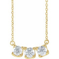 Three-Stone Curved Bar Necklace