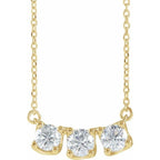 Three-Stone Curved Bar Necklace