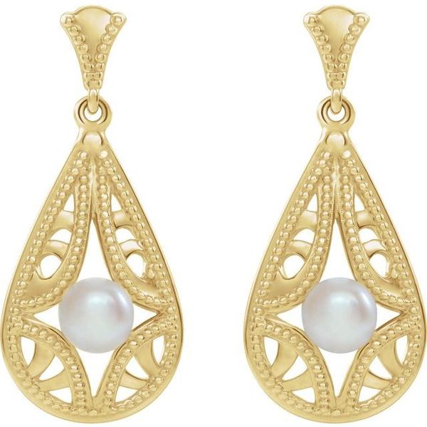 Vintage-Inspired Pearl Earrings - Image 2