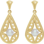 Vintage-Inspired Pearl Earrings - Image 2