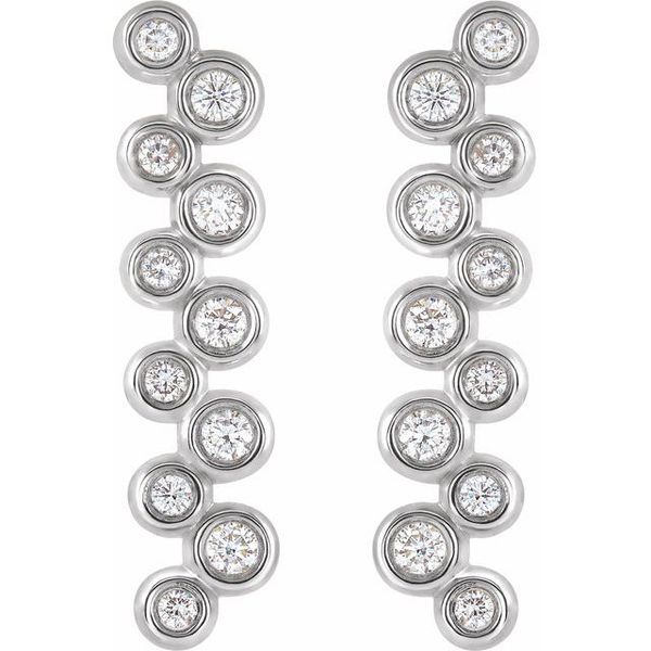 Bezel-Set Bar Earrings - Image 2