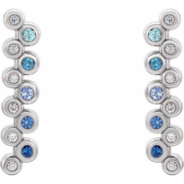Bezel-Set Bar Earrings - Image 2