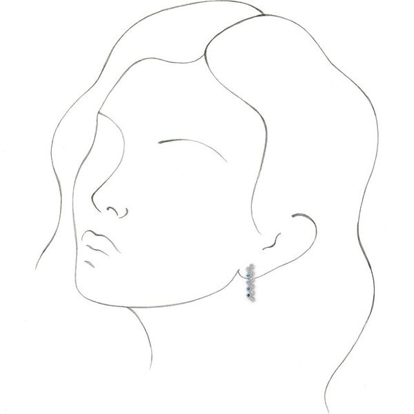 Bezel-Set Bar Earrings - Image 3