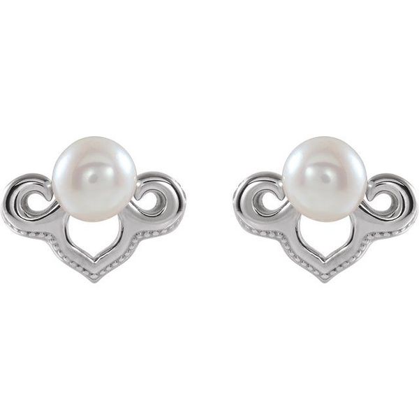 Vintage-Inspired Pearl Earrings - Image 2
