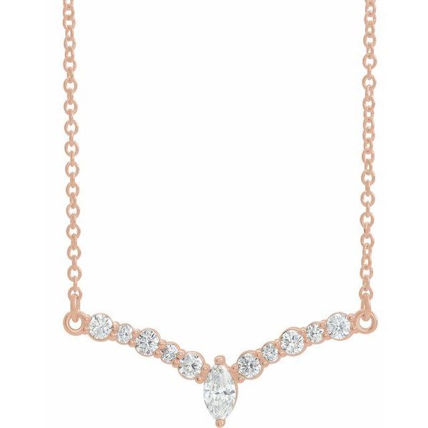 Accented V Necklace or Necklace Center