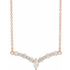 Accented V Necklace or Necklace Center