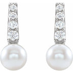 Pearl Bar Earrings - Image 2