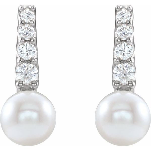 Pearl Bar Earrings - Image 2