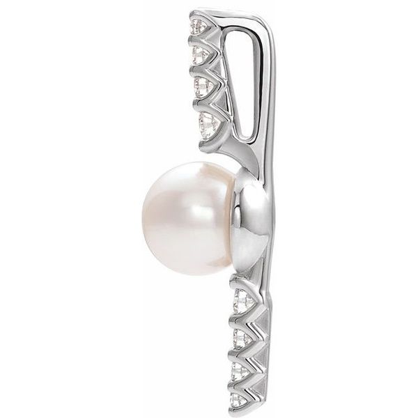 Accented Pearl Bar Pendant - Image 2