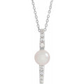 Accented Pearl Bar Necklace