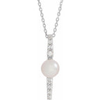 Accented Pearl Bar Necklace