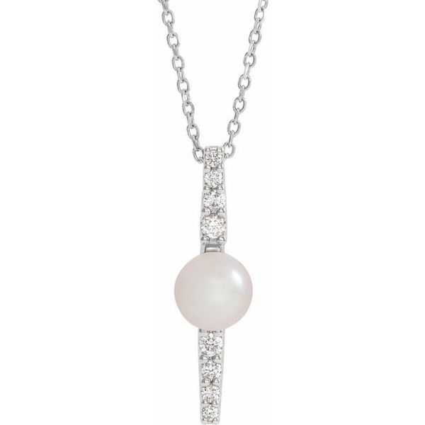Accented Pearl Bar Necklace