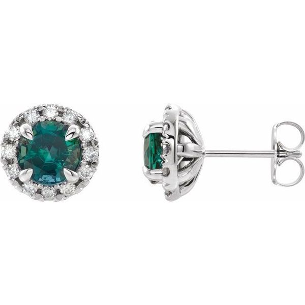 French-Set Halo-Style Earrings