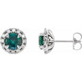 French-Set Halo-Style Earrings