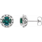 French-Set Halo-Style Earrings
