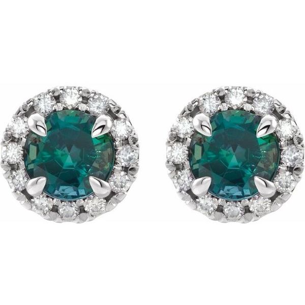 French-Set Halo-Style Earrings - Image 2