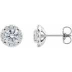 French-Set Halo-Style Earrings