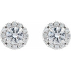 French-Set Halo-Style Earrings - Image 2